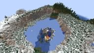 While this isn't the ideal place for a village, the villagers may disagree (Image via u/crackedMagnet/Reddit)